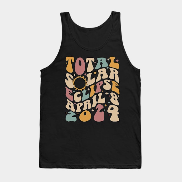 Total Solar Eclipse April 8 2024 Retro Groovy Women Kids Men Tank Top by SmilArt